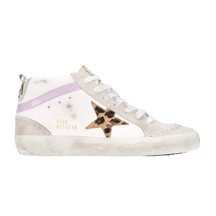 Golden Goose Wmns Mid Star 'White Leopard' — White