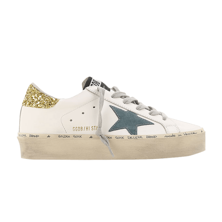 Golden Goose Wmns Hi Star 'White Gold' — White/Petrol/Gold