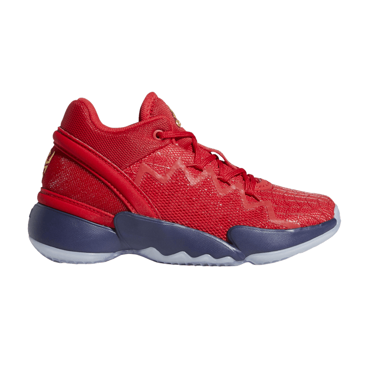 Adidas D.O.N. Issue #2 Little Kid 'Journey' — Scarlet/Team Navy/Gold Metallic