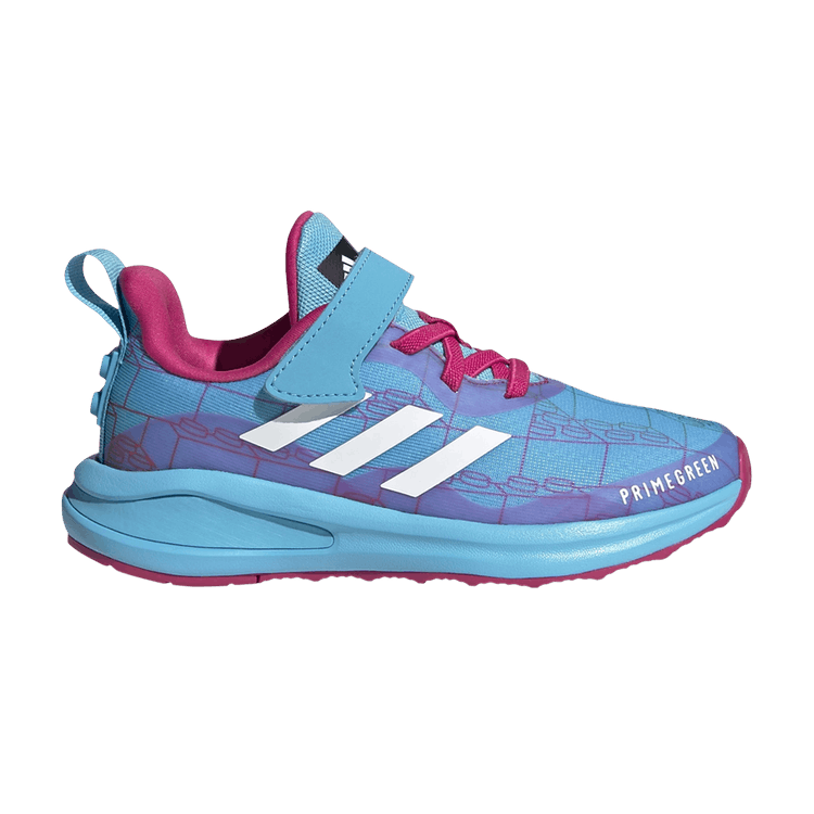 LEGO x adidas FortaRun X Elastic Lace J 'Bright Cyan Bricks' — Bright Cyan/Cloud White/Real Magenta