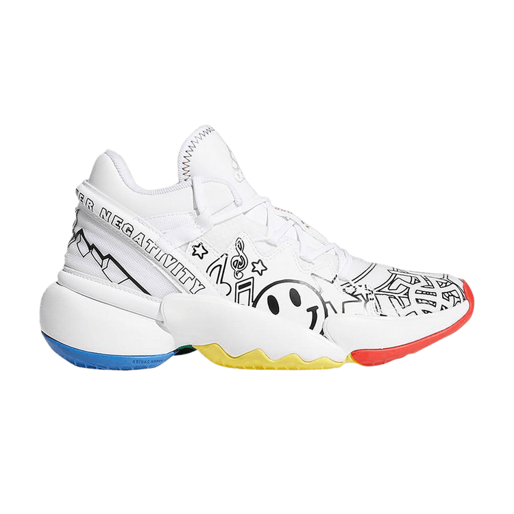 adidas D.O.N. Issue #2 Big Kids 'Determination Over Negativity' — Footwear White/Red/Blue