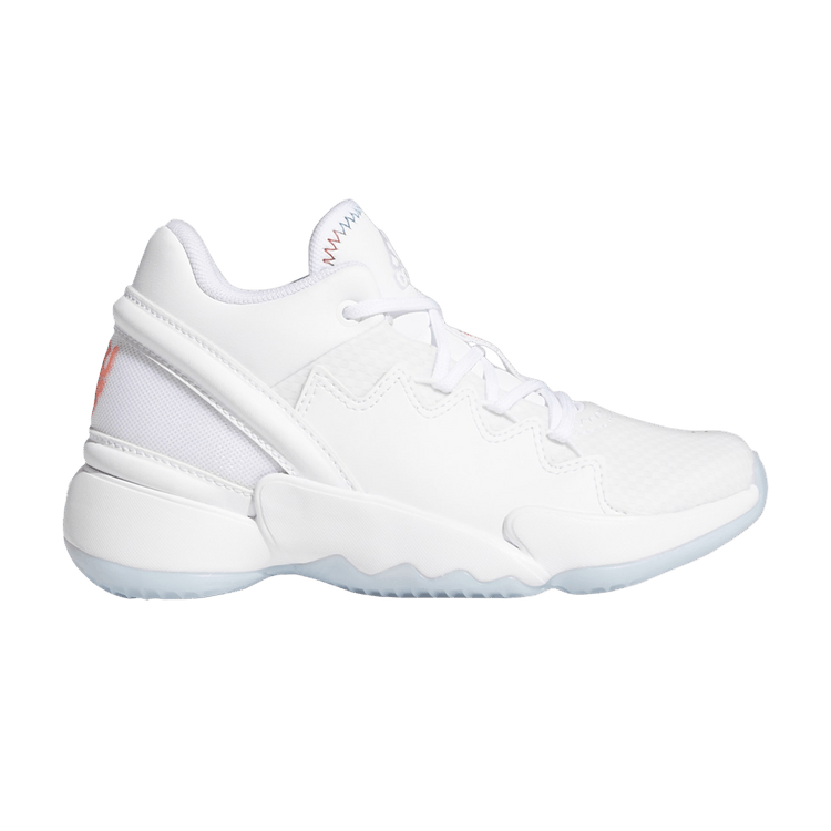 Adidas D.O.N. Issue #2 Little Kid 'Cloud White' — Cloud White/Cream White/Solar Red