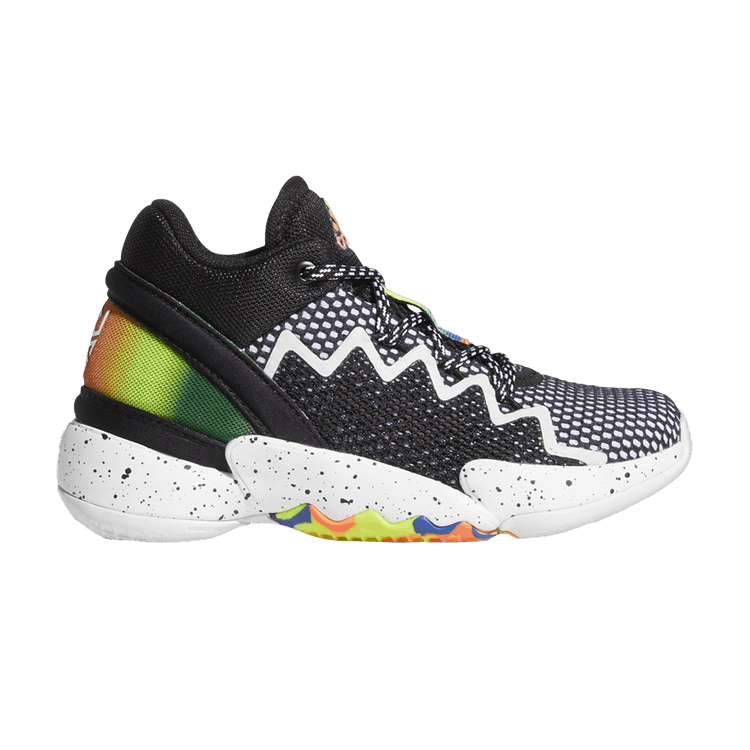Adidas D.O.N. Issue #2 Little Kids 'Black Multi' — Core Black/Cloud White/Solar Red