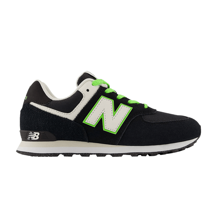 New Balance 574 Big Kid 'Black Coloro Green' — Black/Coloro Green