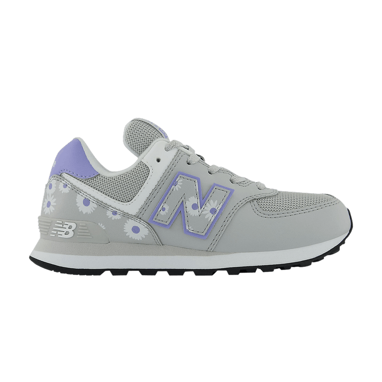 New Balance 574 Big Kid 'Floral - Summer Fog' — Summer Fog/Vibrant Violet