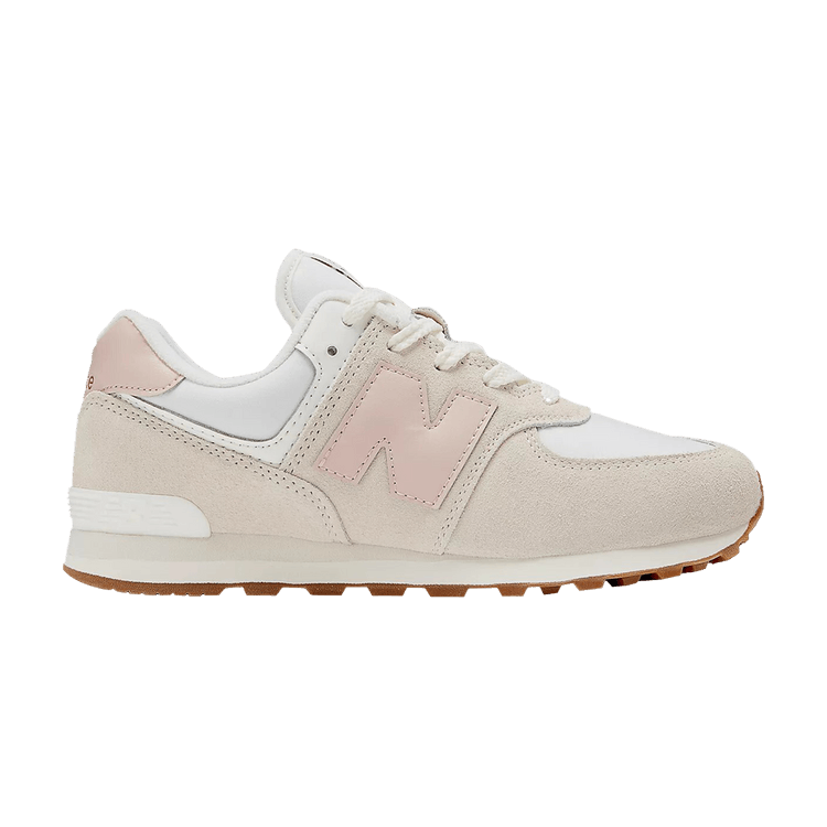 New Balance 574 Big Kid Wide 'Moonbeam Pink Sand' — Moonbeam/Sea Salt/Pink Sand