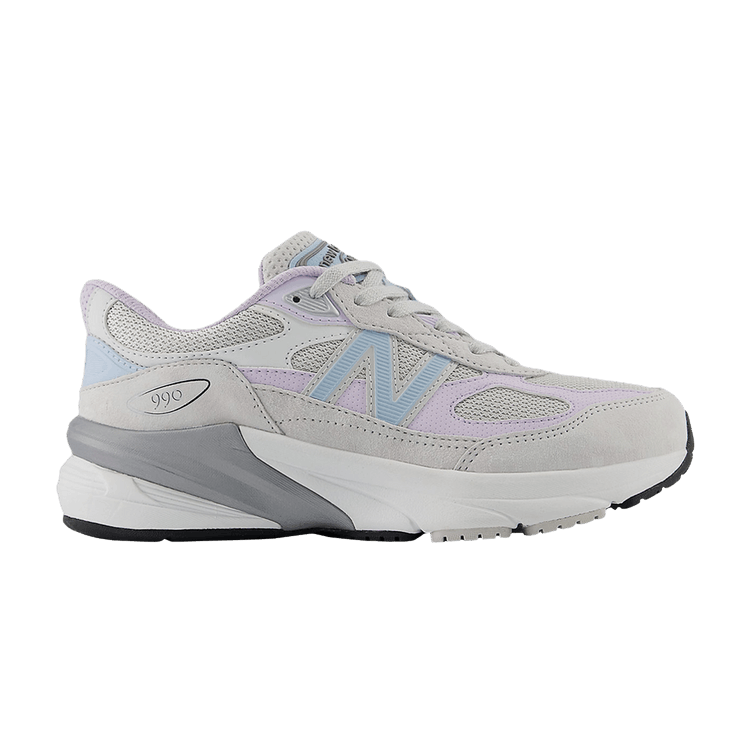 New Balance 990v6 Big Kid 'Grey Matter Bright Lavender' — Grey Matter/Bright Lavender