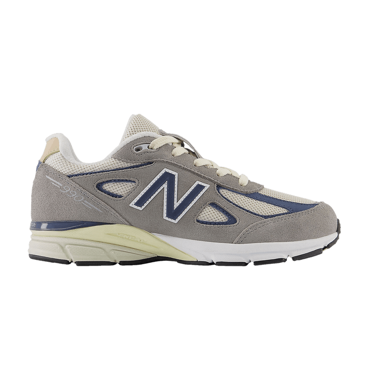 New Balance 990v4 Big Kid Wide 'Grey Day 2023' — Marblehead/Vintage Indigo
