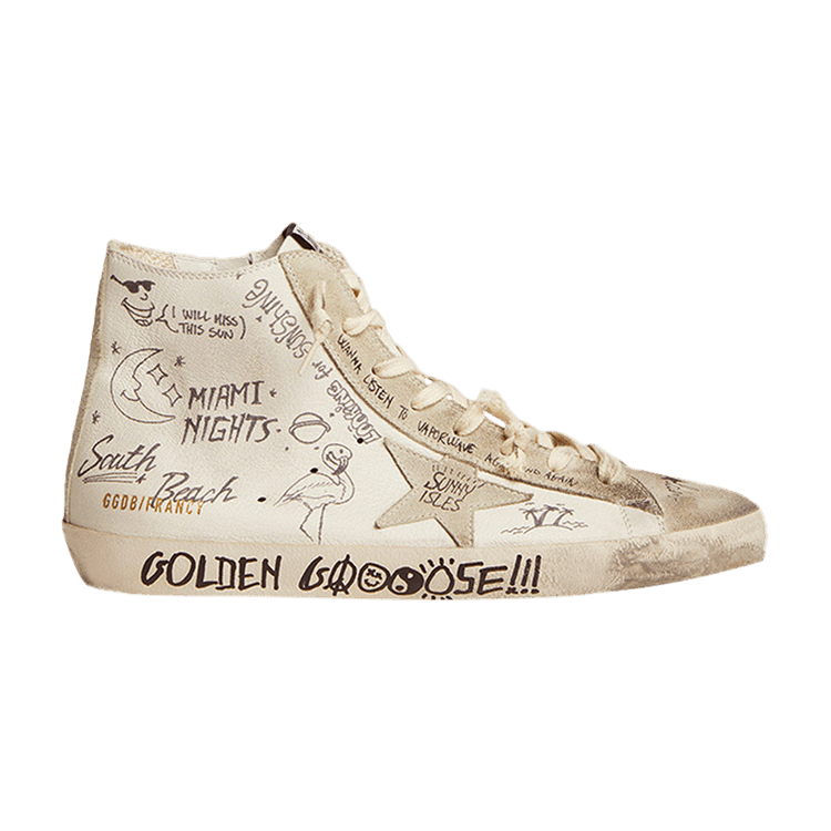 Golden Goose Francy 'Distressed - Miami Nights' — White/Ice/Black