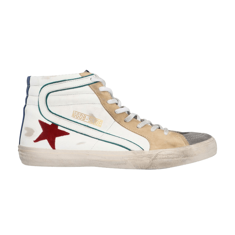 Golden Goose Slide Sneaker 'White Dark Red' — White/Grey/Dark Red