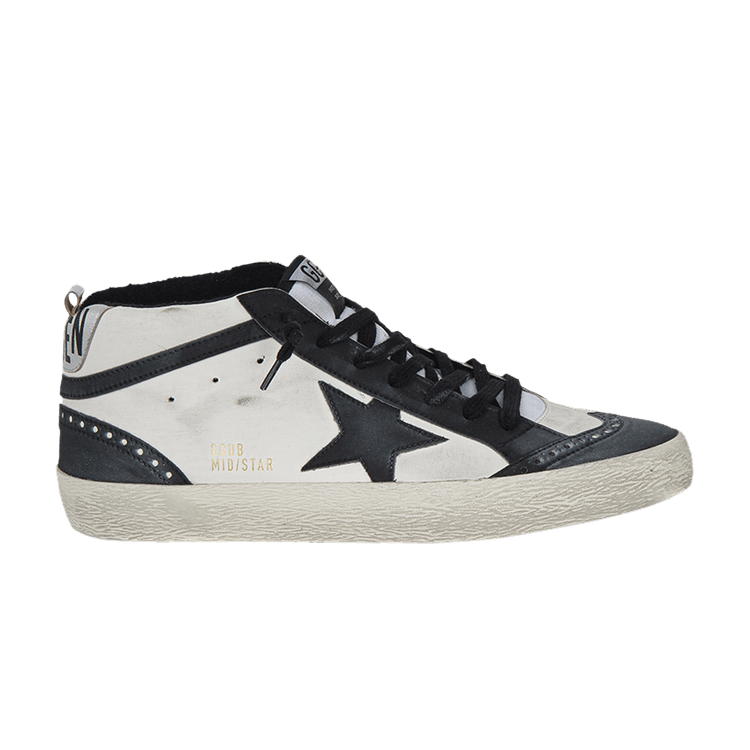 Golden Goose Mid Star 'White Black' — White/Black/Silver