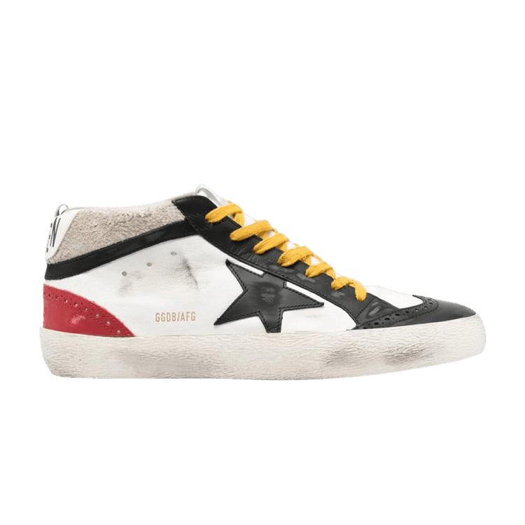Golden Goose Mid Star 'Black Red Yellow' — White/Black/Yellow