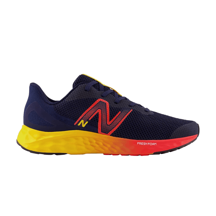 New Balance Fresh Foam Arishi v4 Big Kid Wide 'Navy Red Egg Yolk' — Team Navy/Electric Red/Egg Yolk
