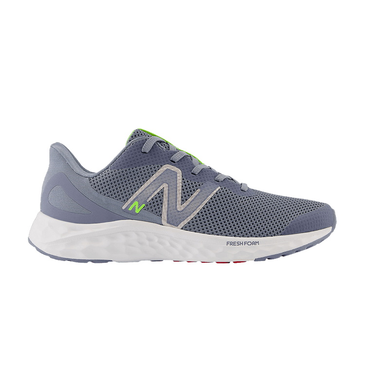 New Balance Fresh Foam Arishi v4 Big Kid Wide 'Arctic Grey Pixel Green' — Arctic Grey/Pixel Green/True Red