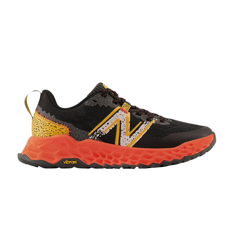 New Balance Fresh Foam Hierro v7 Big Kid Wide 'Black Hot Marigold' — Black/Neon Dragonfly/Hot Marigold