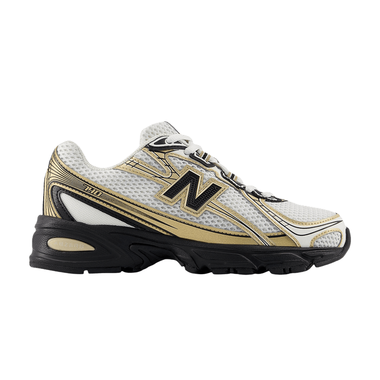New Balance 740 Big Kid 'Sea Salt Black Gold Metallic' — Sea Salt/Black/Gold Metallic