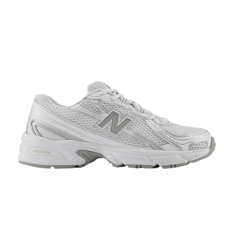 New Balance 740 Big Kid Wide 'White Silver Metallic' — White/Silver Metallic