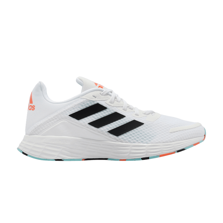 Adidas Duramo SL J 'White Pulse Aqua' — Cloud White/Core Black/Pulse Aqua