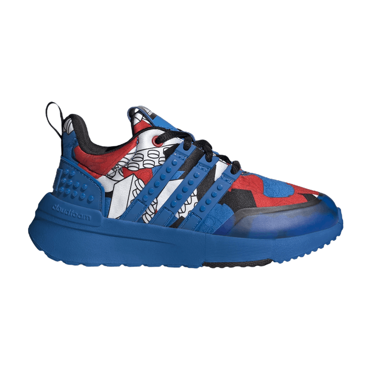 LEGO x adidas Racer TR J 'White Shock Blue' — Cloud White/Shock Blue/Red