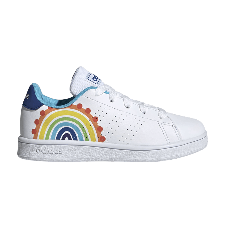 Adidas Advantage J 'Rainbow' — Cloud White/Royal Blue/Bright Cyan