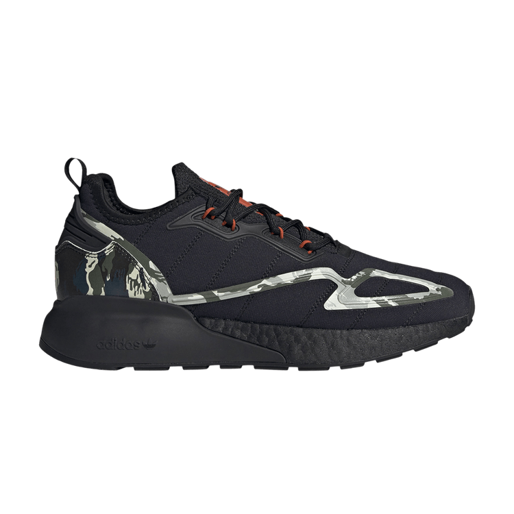 Adidas ZX 2K Boost 'Black Camo' — Core Black/Core Black/Collegiate Orange