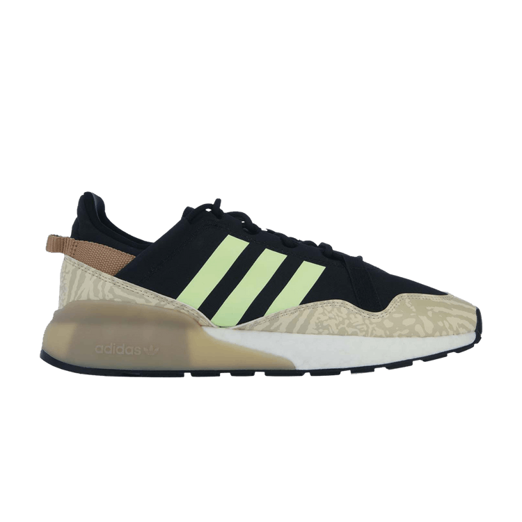 Adidas ZX 2K Boost Pure 'Black Savannah' — Core Black/Light Flash Yellow/Savannah