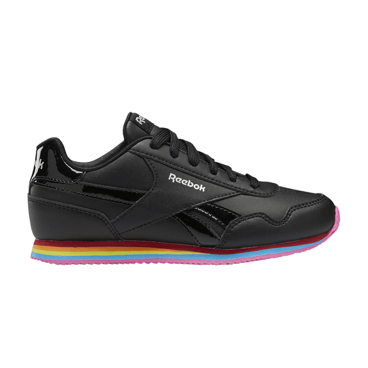 Reebok Royal Classic Jog 3 Little Kid 'Black Rainbow' — Core Black/Core Black/Silver Metallic