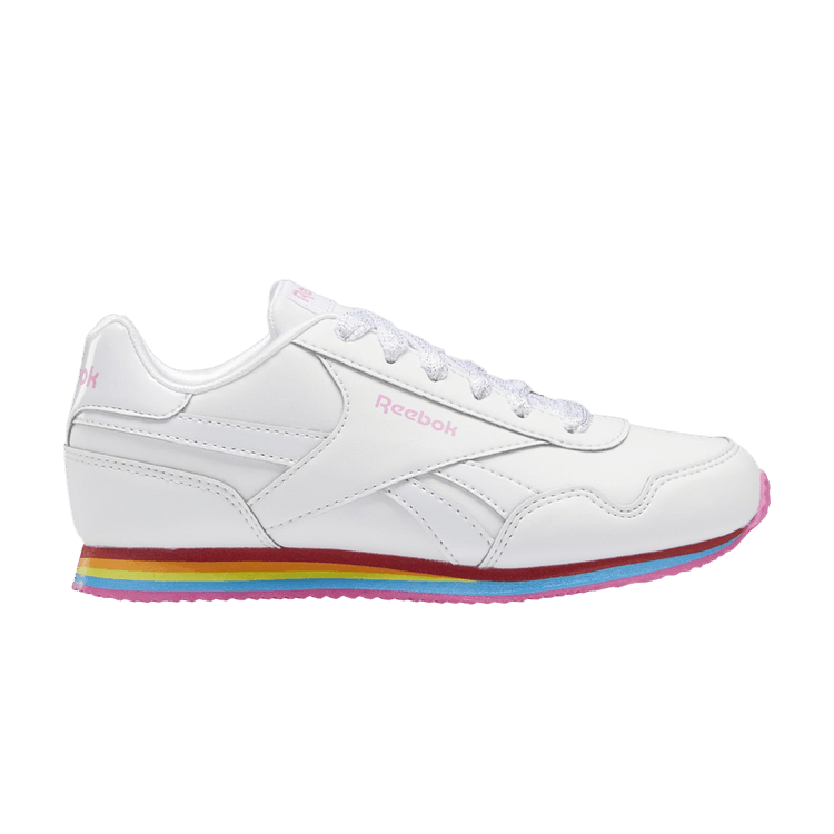 Reebok Royal Classic Jog 3 Little Kid 'Rainbow' — Footwear White/Footwear White/True Pink