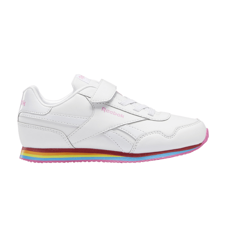Reebok Royal Classic Jog 3 1V Little Kid 'Rainbow' — Footwear White/Footwear White/True Pink