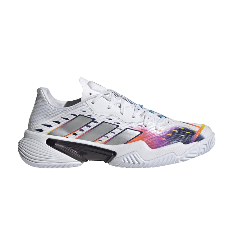 Adidas Wmns Barricade 'White Silver Metallic' — Cloud White/Silver Metallic/Bright Cyan