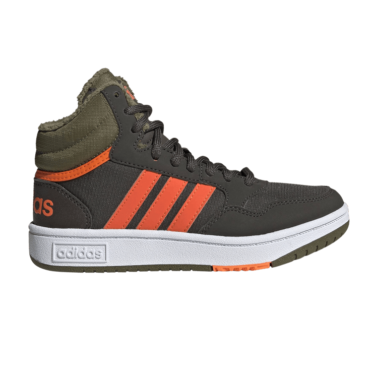 Adidas Hoops 3.0 Mid J 'Shadow Olive Impact Orange' — Shadow Olive/Impact Orange/Focus Olive