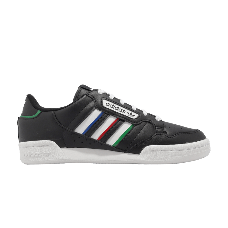 Adidas Continental 80 Stripes J 'Black White Vivid Red' — Core Black/Cloud White/Vivid Red