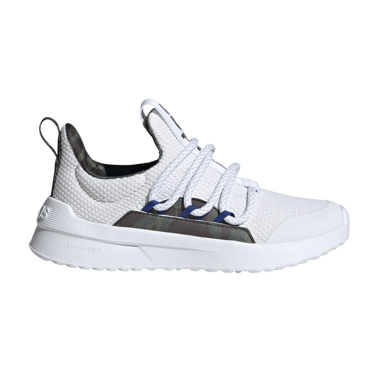 Adidas Lite Racer Adapt 5 Slip-On J 'White Camo' — Cloud White/Cloud White/Royal Blue