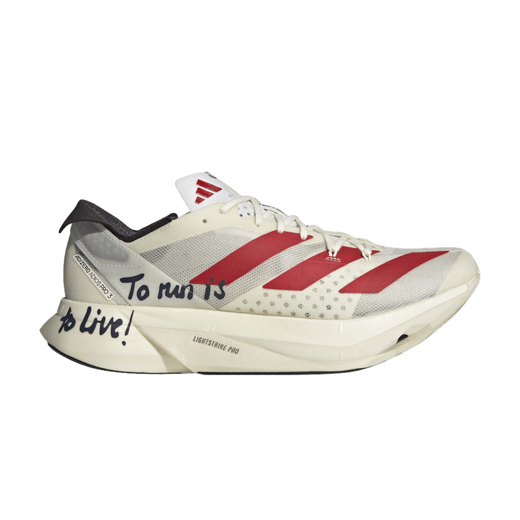 adidas Adizero Adios Pro 3 'To run is to Live!' — Off White/Better Scarlet/Shadow Navy
