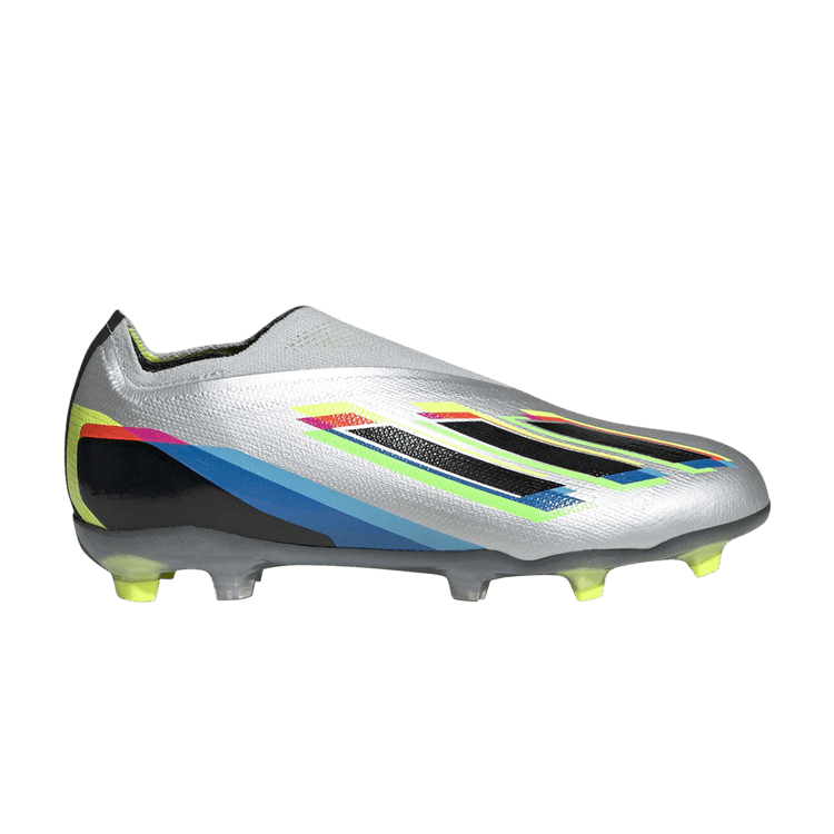 Adidas X Speedportal+ FG J 'Beyond Fast' — Silver Metallic/Core Black/Solar Yellow