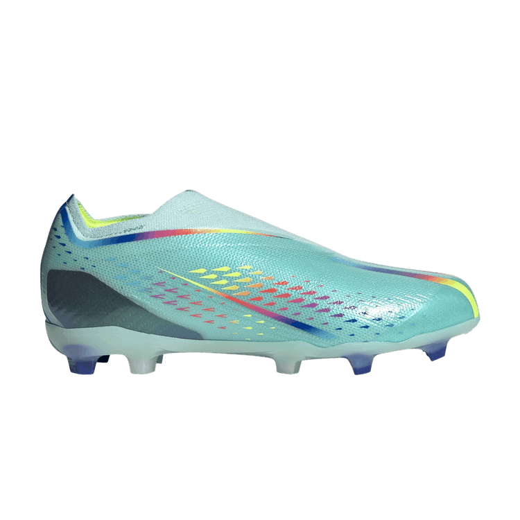 Adidas X Speedportal+ FG J 'Al Rihla Pack - Clear Aqua' — Clear Aqua/Solar Red/Power Blue