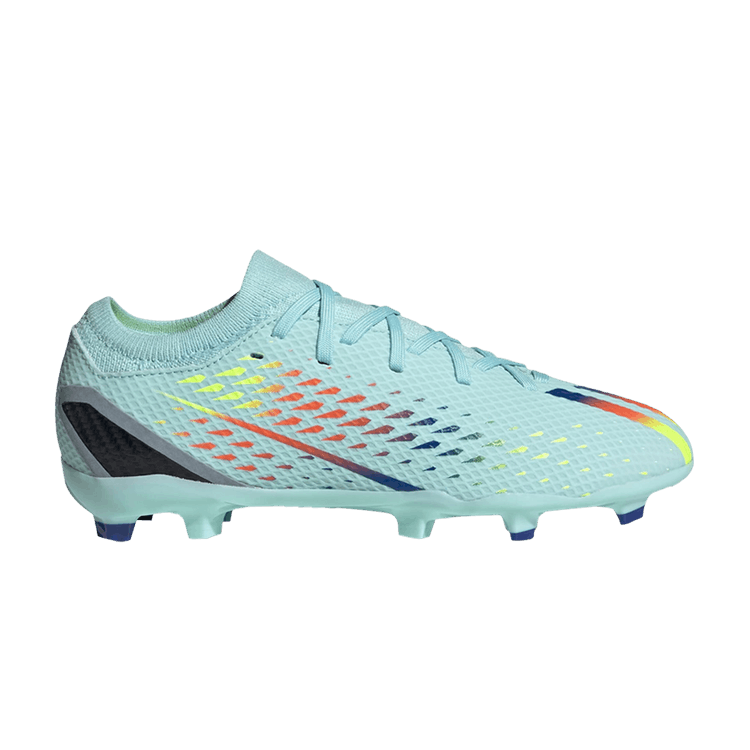Adidas X Speedportal.3 FG J 'Al Rihla Pack - Clear Aqua' — Clear Aqua/Power Blue/Solar Yellow