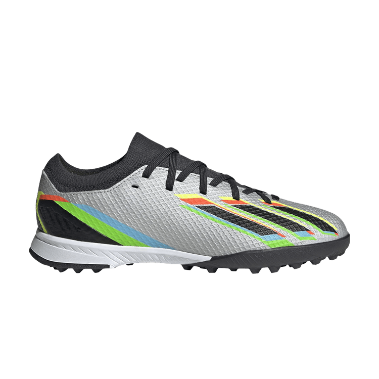 Adidas X Speedportal.3 TF J 'Silver Metallic Black' — Silver Metallic/Core Black/Solar Yellow