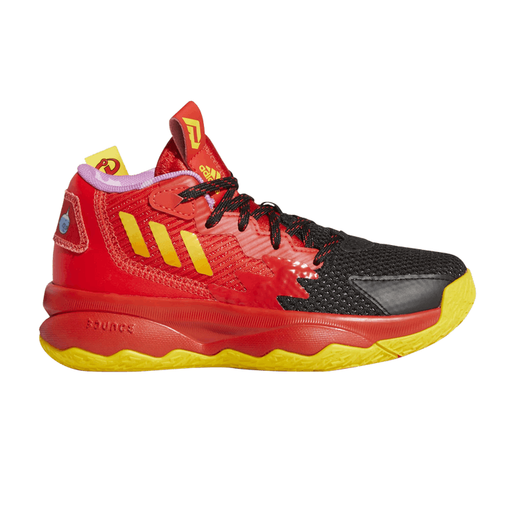 Pixar x adidas Dame 8 Little Kid 'Jack-Jack' — Red/Team Yellow/Impact Orange