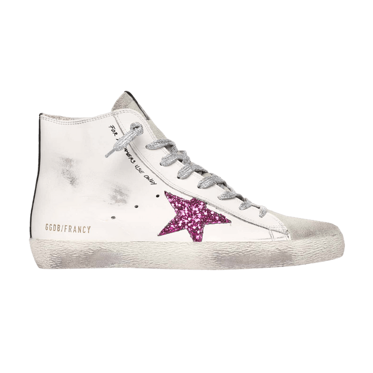 Golden Goose Wmns Francy High 'For Dreamers Use Only' — White/Silver/Fuchsia