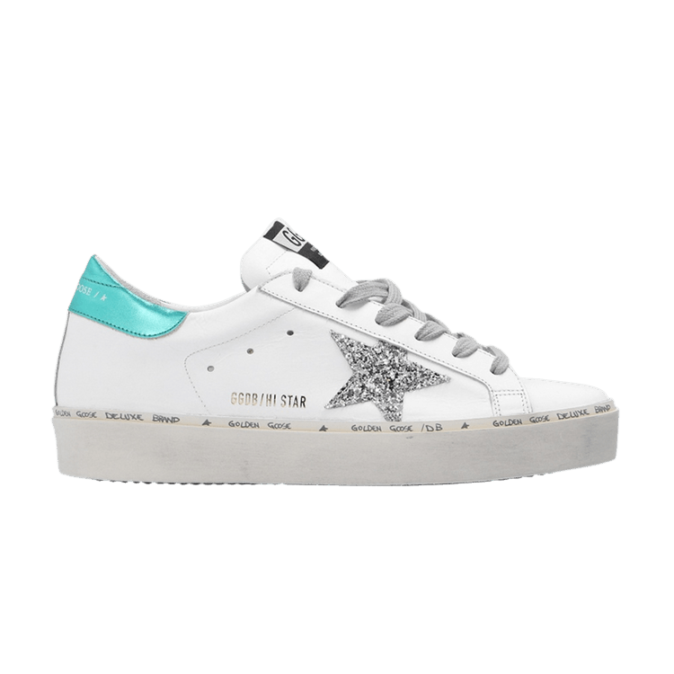 Golden Goose Wmns Hi Star 'White Aquamarine' — White/Silver/Aquamarine