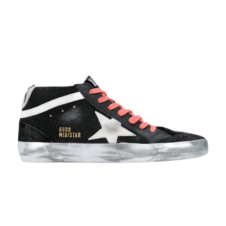 Golden Goose Wmns Mid Star 'Wave Sparkle - Black' — Black/White