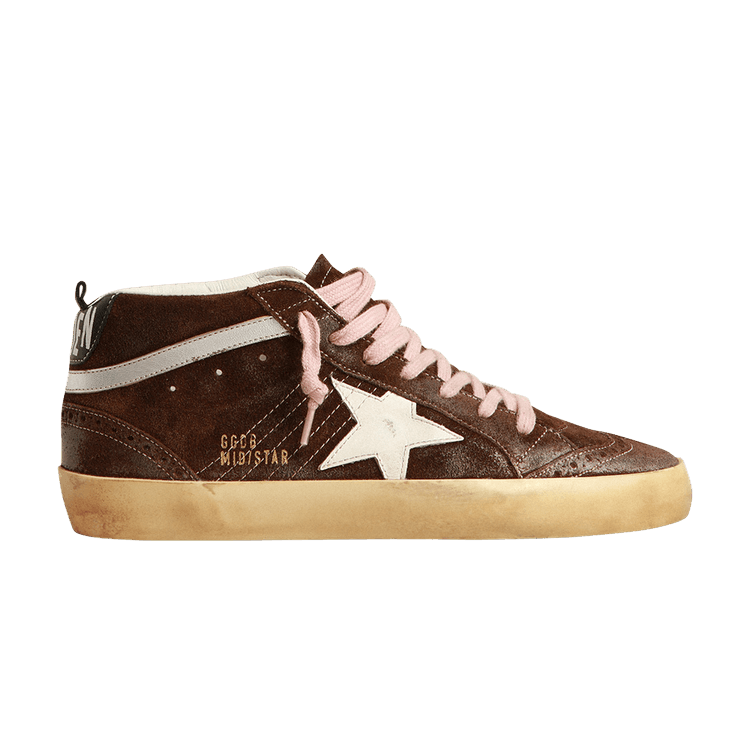 Golden Goose Wmns Mid Star 'Brown White' — Brown/White/Black/Silver Metallic/Pink