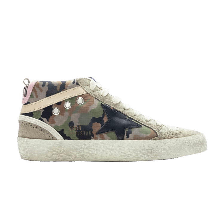 Golden Goose Wmns Mid Star 'Green Camouflage' — Green Camouflage/Taupe/Black