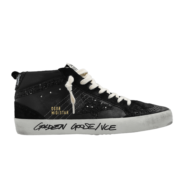 Golden Goose Wmns Mid Star 'Glitter - Black' — Black