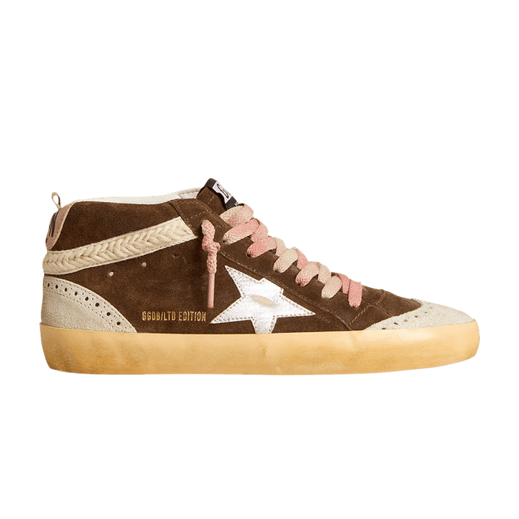 Golden Goose Wmns Mid Star LTD 'Brown Metallic Silver' — Brown/Metallic Silver/Pink/Ice Grey