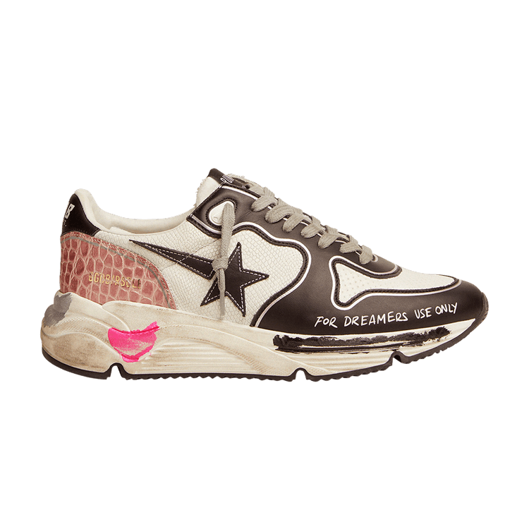 Golden Goose Wmns Running Sole 'For Dreamers Use Only' — White/Black/Antique
