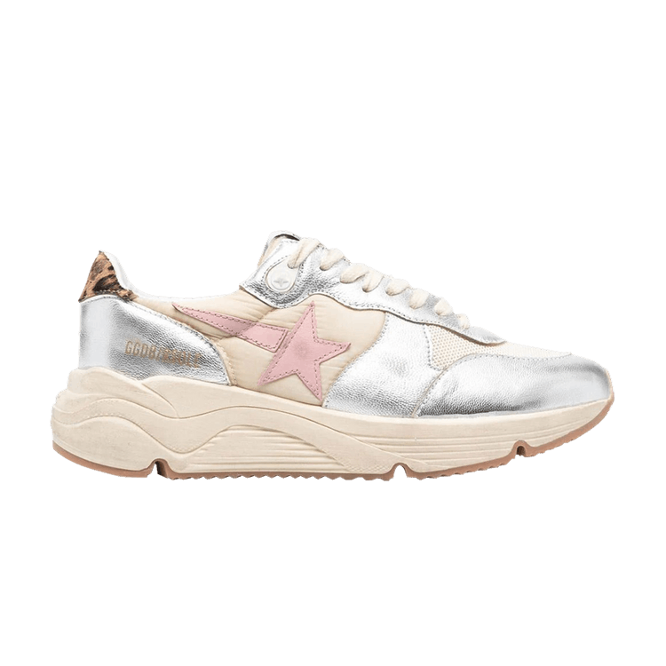 Golden Goose Wmns Running Sole 'Beige Silver Leopard' — Beige/Silver/Cream