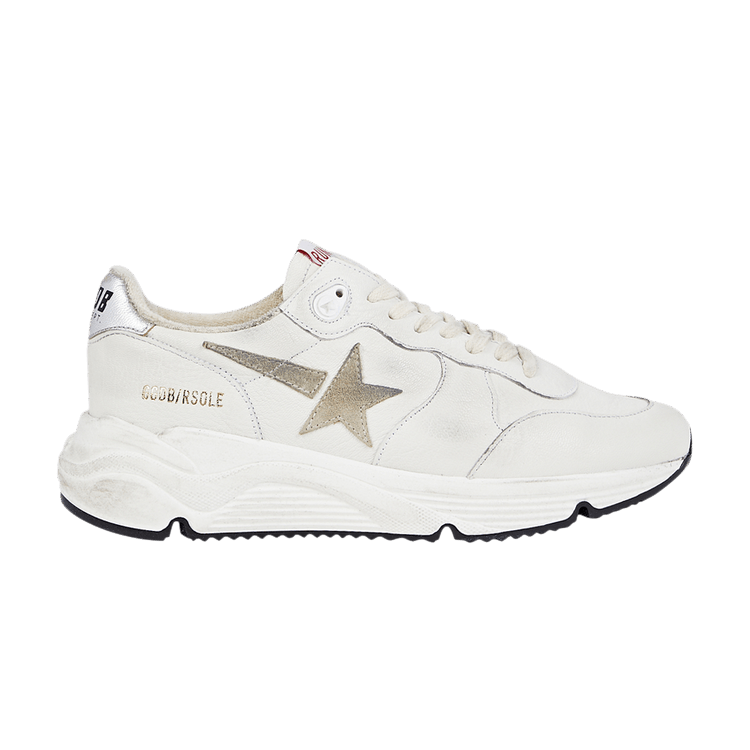 Golden Goose Wmns Running Sole 'White Taupe' — White/Taupe/Silver