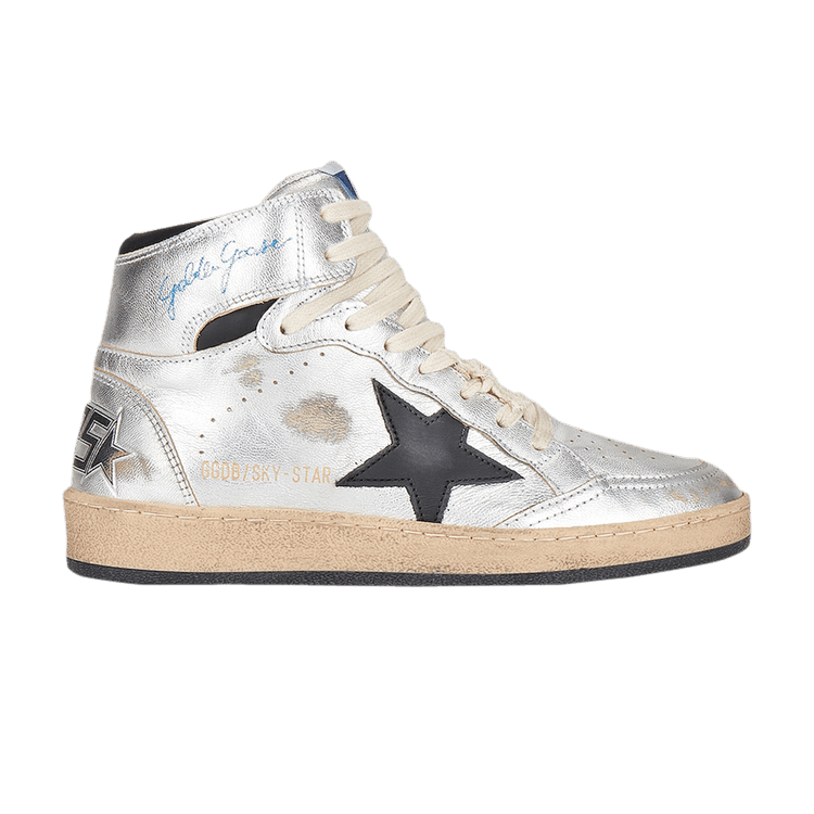 Golden Goose Wmns Sky Star High 'Silver' — Silver/Black
